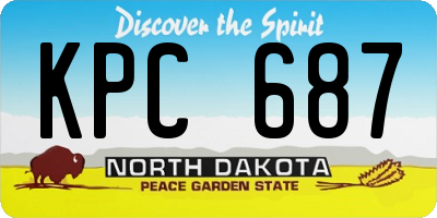 ND license plate KPC687