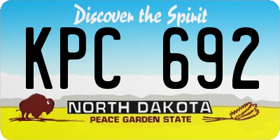 ND license plate KPC692
