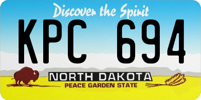 ND license plate KPC694