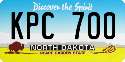 ND license plate KPC700