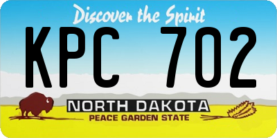 ND license plate KPC702