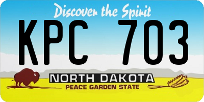 ND license plate KPC703
