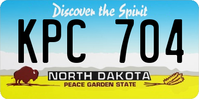 ND license plate KPC704