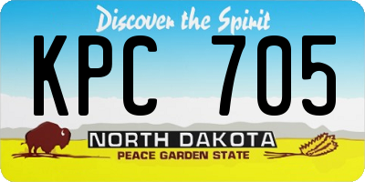 ND license plate KPC705