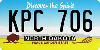 ND license plate KPC706