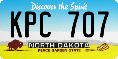 ND license plate KPC707