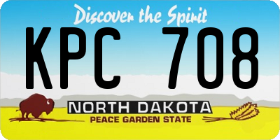 ND license plate KPC708
