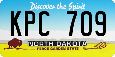 ND license plate KPC709