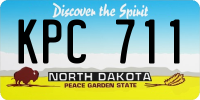 ND license plate KPC711