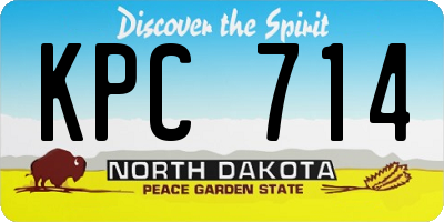 ND license plate KPC714