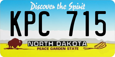 ND license plate KPC715