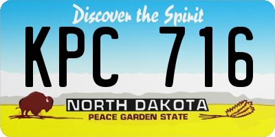 ND license plate KPC716