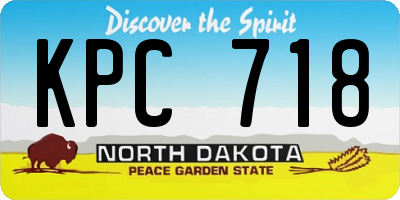 ND license plate KPC718