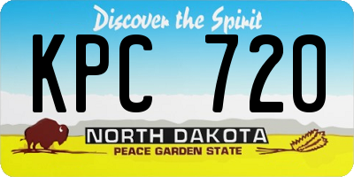 ND license plate KPC720