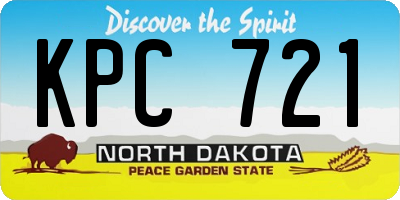 ND license plate KPC721