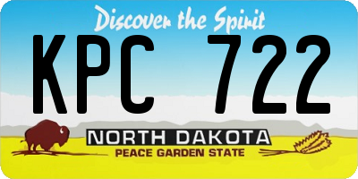 ND license plate KPC722
