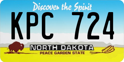 ND license plate KPC724