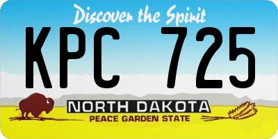 ND license plate KPC725