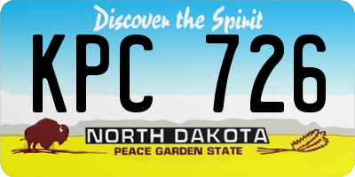 ND license plate KPC726
