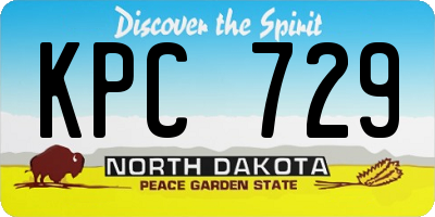 ND license plate KPC729
