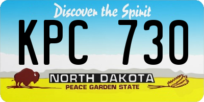 ND license plate KPC730