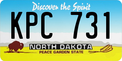 ND license plate KPC731