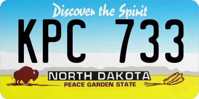 ND license plate KPC733