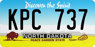 ND license plate KPC737