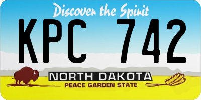 ND license plate KPC742