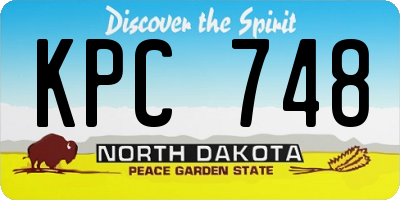 ND license plate KPC748