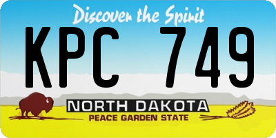 ND license plate KPC749