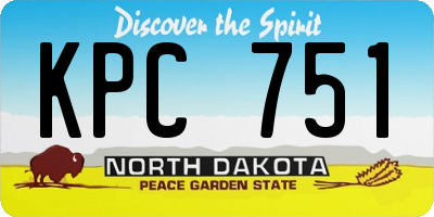 ND license plate KPC751