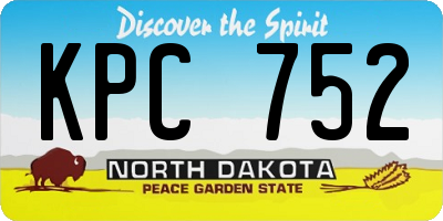 ND license plate KPC752