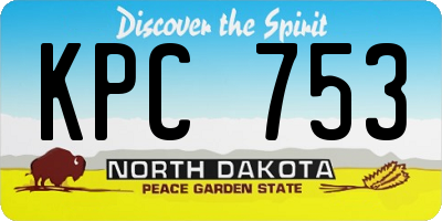 ND license plate KPC753