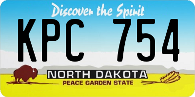 ND license plate KPC754
