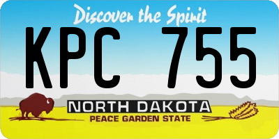 ND license plate KPC755