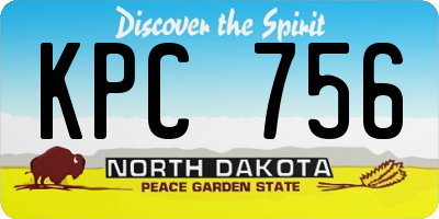 ND license plate KPC756