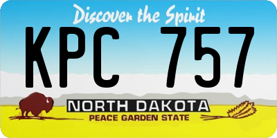 ND license plate KPC757