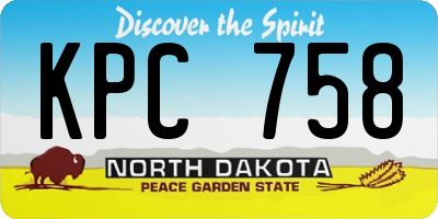 ND license plate KPC758