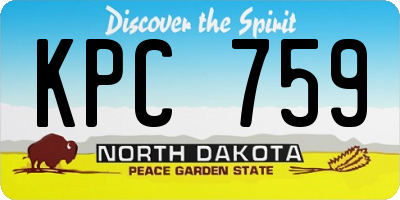 ND license plate KPC759