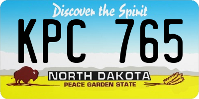 ND license plate KPC765