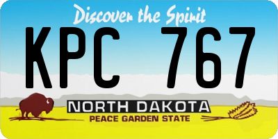 ND license plate KPC767