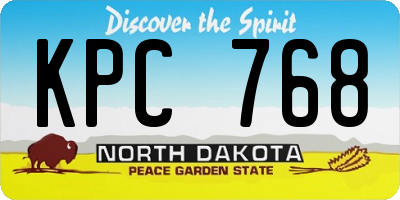 ND license plate KPC768