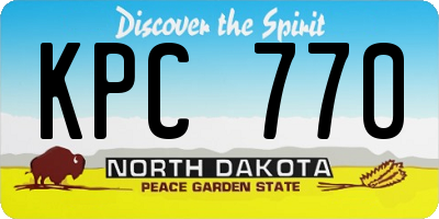 ND license plate KPC770