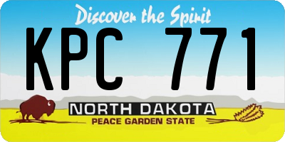 ND license plate KPC771