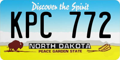 ND license plate KPC772