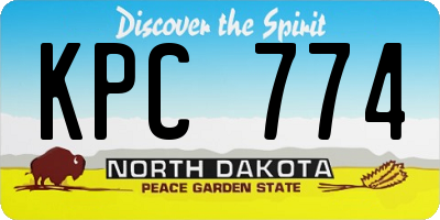 ND license plate KPC774