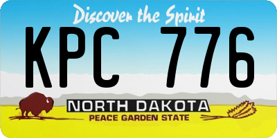ND license plate KPC776