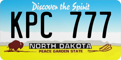 ND license plate KPC777
