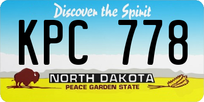 ND license plate KPC778